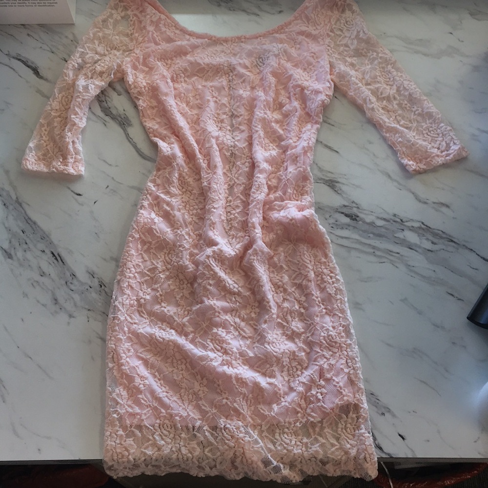 Pink lace dress